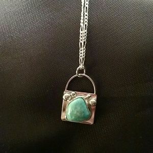 Turquoise set in Sterling.